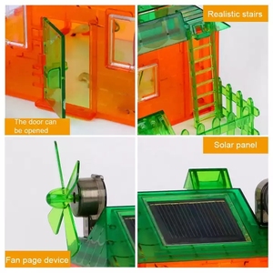 Solar energy <span class=keywords><strong>concept</strong></span> house <span class=keywords><strong>Kids</strong></span> house building block STEM building toys giocattoli educativi motorizzati per bambini con So - Product Image 5