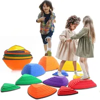 11pcs cursos de obstáculo jogar equilíbrio ao ar livre e melhoria de integração borracha aro de plástico pedras de passo para crianças