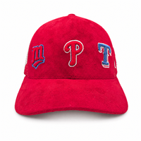 Casquette de baseball trucker en daim rouge, style gothique, avec dos en maille brodé, logo et slogan personnalisés, réglable, Hip Hop Motor Club