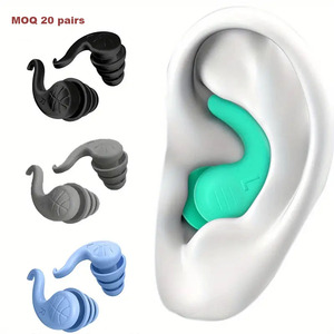 زوج واحد قابل لإعادة الاستخدام من سدادات السباحة من السيليكون مع حالة إلغاء الضوضاء سدادات الأذن حماية السمع لحفلات السفر والنوم - Product Image 1