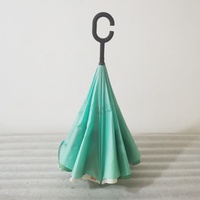 Parapluie de golf inversé double couche 190T à impression couleur intégrale, ouverture manuelle, baleines en fibre de verre, design original – Nouvelle collection très tendance
