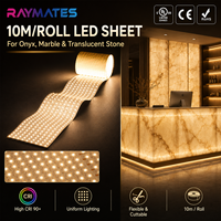 Feuille de rétroéclairage LED flexible DC24V 2835 pour comptoir en onyx, marbre, pierre, rouleau de 10M