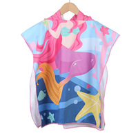 Poncho de surf à impression réactive bon marché de haute qualité Serviette de bain d'été pour enfants Poncho personnalisé pour enfants