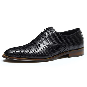 Men's leather shoes - British formal business style. Genuine leather, breathable men's pointed-<b>toe</b> Oxford shoes. - Product Image 2