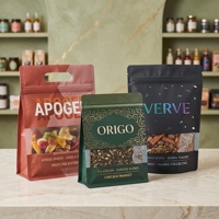 Sachet alimentaire en PET avec fermeture éclair, portable, à huit soudures latérales, pochette transparente avec fenêtre frontale pour lait et aliments pour animaux de compagnie
