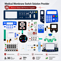Teclado de Membrana Antibacteriano Personalizado de Fábrica, Panel de Control con Superposición Gráfica para Dispositivos Médicos