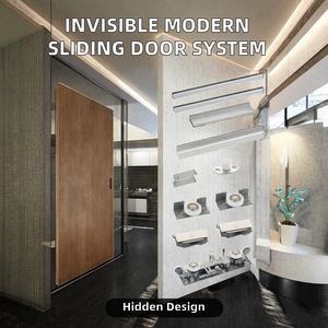Moderno cierre suave oculto invisible fantasma oculto sin marco Sistema de puerta corredera accesorios de muebles para puerta ventana rodillos - Product Image 2