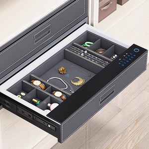 Organizador de Joyas Biométrico HNOSS de Cuero <span class=keywords><strong>con</strong></span> Cajón de Cierre Suave y Sensor de Huella Dactilar - Product Image 2