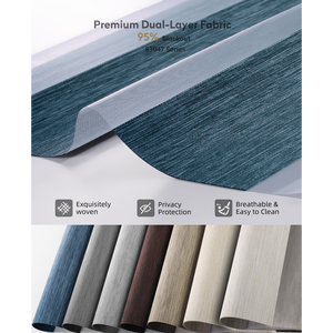 Stores Zebra Motorisés Jour/Nuit ZSTARR à Double Couche, Tendeurs Zebra Réglables avec Télécommande, Bleu Luxe pour Salon <span class=keywords><strong>de</strong></span> Villa - Product Image 3