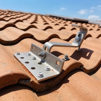 Support de montage solaire en acier inoxydable pour toits en tuiles d'ardoise - Installation stable et sécurisée du système photovoltaïque