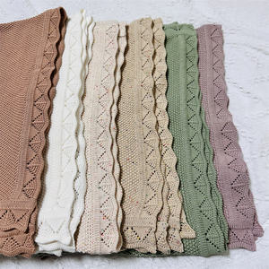 Reversible atmungsaktive gehäkelte <span class=keywords><strong>Baby</strong></span> decke Vintage Erbstück Swaddle Holding <span class=keywords><strong>Baby</strong></span> Strick decke Zeug Sicherheits decke - Product Image 2