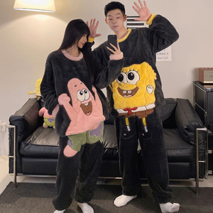 Conjuntos <span class=keywords><strong>de</strong></span> ropa <span class=keywords><strong>de</strong></span> dormir <span class=keywords><strong>de</strong></span> dibujos animados pareja Pijamas Mujer Otoño e Invierno Coral polar grueso estudiantes <span class=keywords><strong>adolescentes</strong></span> pijama <span class=keywords><strong>de</strong></span> hombre traje - Product Image 2