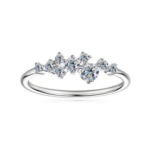 Bague Éternité Halo de Luxe en Moissanite Diamantée, en Argent 925 Plaqué Rhodium, pour Fiançailles, Mariage et Anniversaire - Vente Flash - Product Image 3