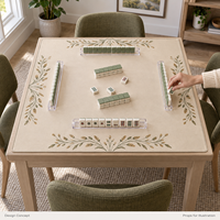 Tapis de Mahjong Antidérapant, Inodore et Lavable en Caoutchouc Yugaland Résistant à la Saleté, 800x800mm, 3mm, Réduction du Bruit, Idéal pour les Soirées Cartes