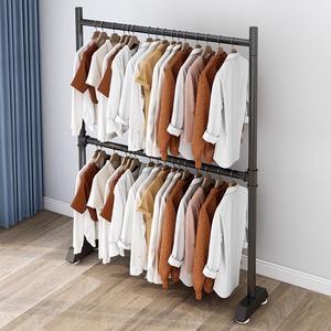 Perchero de doble varilla ajustable para interior del hogar, secador de espacio estrecho de construcción de Metal, baño, balcón, ahorro de ropa de doble capa - Product Image 3