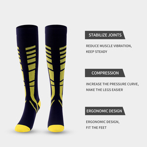 Chaussettes de compression régulières décontractées, hauteur genou, en nylon élastique, pour la course à pied, le cyclisme, adaptées aux jeunes - Product Image 1