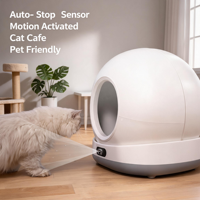 OEM 72L Bac à litière intelligent automatique pour chat avec caméra, contrôle par application, nettoyage automatique, élimination des odeurs et nettoyage facile