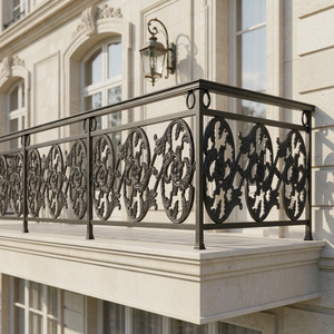 Balaji Metals Modern Cast Iron Balcony Railing with 5 Year Warranty Frameless Adjustable Rust Resistant for Villa - Product Image 1