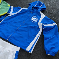 Setelan Training Pria Custom Pabrik, Jaket dan Celana Nylon Resleting, Setelan Jogging Windbreaker