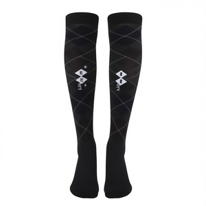 Calcetines hasta la rodilla con compresión Standpoint para mujer, clase 1, uso diario, ropa para las piernas con estampado geométrico - Product Image 1