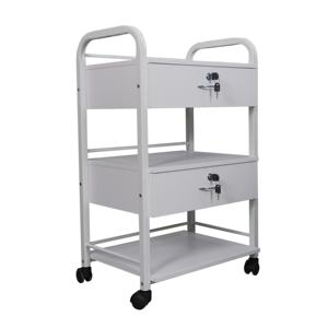 Grosir modis putih penata rambut Salon kecantikan Spa bingkai lukisan perabotan keranjang penyimpanan troli Salon dengan roda bergulir - Product Image 2