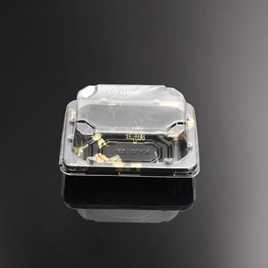 Wholesale Custom Disposable PS PET Takeaway Food Pack Tray Black Plastic Sushi Packaging Box