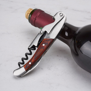 Sacacorchos de Acero Inoxidable con Mango de Madera, Abridor de Botellas de Vino Tinto, Abridor de Cerveza, Estilo Clásico XR2999 - Product Image 4