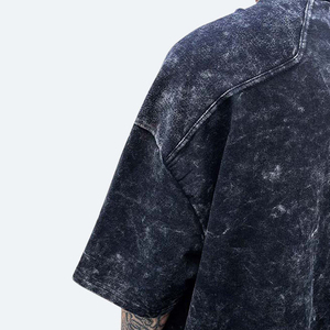 T-shirt vintage délavé personnalisé avec logo pour hommes et femmes, haute qualité, 100 % coton, manches courtes, grandes tailles, motif imprimé unique et uni - Product Image 6