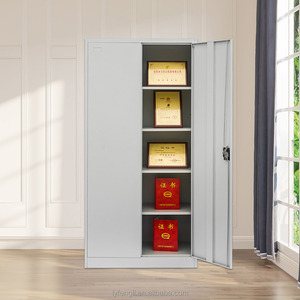 Đa-chức năng 2-cửa thép tủ tập tin với kệ và móc áo Rod cho văn phòng nhà bếp trường học khách sạn hoặc tầng hầm lưu trữ - Product Image 2