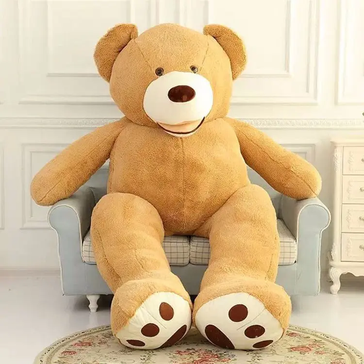 soft raw materials 300cm giant big fluffy teddy bear skin animal stuffed wholesale bulk 6ft plush toy for sale without filling