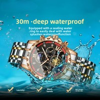 Montre Homme Multifonction Sportive à Quatre Cadrans et Six Aiguilles - Authentique, Qualité Professionnelle, Lumineuse, Bracelet en Acier Inoxydable, Idéale pour le Quotidien