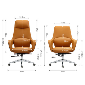 Silla Ejecutiva de Oficina de Cuero con Respaldo Alto, Moderna, Giratoria, Ajustable y con Elevación para CEO o Gerente - Product Image 6