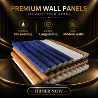 Panneau mural 3D flexible en bois rainuré MDF moderne, ignifuge et imperméable, pour revêtement mural de salon d'hôtel