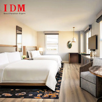 Ensemble de meubles de chambre à coucher de luxe 5 étoiles IDM personnalisé pour villa et hôtel, pour appartement, en bois massif écologique, lit moderne, package FF&E