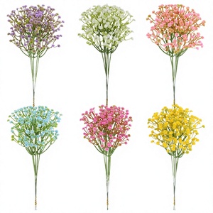 Flores Artificiales de Baby's Breath, Ramo de Boda de 5 Cabezas, Decoración para el Pasillo, Moldeado por Inyección de Plástico, <span class=keywords><strong>China</strong></span> - Product Image 1
