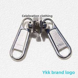 Pour <span class=keywords><strong>YKK</strong></span> No. 10 Double <span class=keywords><strong>fermeture</strong></span> <span class=keywords><strong>éclair</strong></span> Pull Tab <span class=keywords><strong>curseur</strong></span> argent et gris Nylon plastique Double tête <span class=keywords><strong>curseur</strong></span> en Stock - Product Image 5