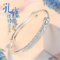 INS Vente Chaude Cuivre Plaqué Argent Malachite Bracelet Réglable Bracelet Pour Les Femmes