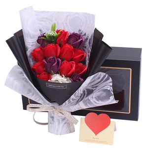 Jabón de Flores, Regalo Romántico para el Día de San Valentín, Creativo Ramo de Rosas de Jabón en Caja de Regalo - Product Image 1