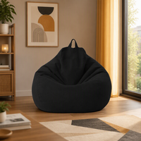 Fauteuils poufs en gros IStapromo – Fauteuil pouf une place en tissu de lin doux, forme goutte d'eau, housse amovible, pour adultes et enfants, style japonais