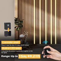 Panneaux acoustiques LED 24M avec éclairage intégré, disposition Agi32, interrupteur tactile dimmable, étagères et armoires en aluminium découpables, noir sans couleur