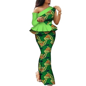 Robe africaine <span class=keywords><strong>pour</strong></span> femmes, robe traditionnelle à imprimé Ankara <span class=keywords><strong>pour</strong></span> femmes, ensemble élégant <span class=keywords><strong>pour</strong></span> soirée, deux pièces, haut et jupe, tenues <span class=keywords><strong>pour</strong></span> femmes, 10085 - Product Image 2