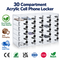 Casier à téléphones portables en acrylique transparent à 30 compartiments avec serrures individuelles, armoire de rangement pour téléphones personnalisée OEM