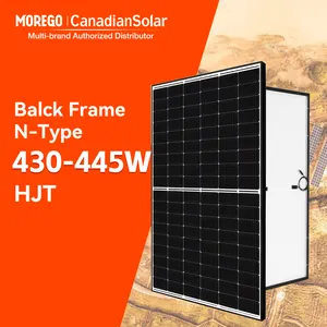 कैनाडियन सौर हाइहीरो एन-प्रकार हेटररोजंक्शन एचजे सौर पैनल 440 हाइब्रिड 10kw सौर ऊर्जा प्रणाली घर के लिए 445w 435w 430w