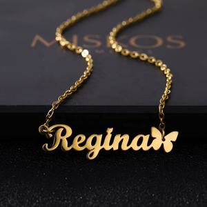 Nome personalizzato <span class=keywords><strong>collana</strong></span> ciondolo <span class=keywords><strong>collana</strong></span> personalizzato catene in acciaio inox per le donne e gli uomini di colore oro gioielli <span class=keywords><strong>con</strong></span> <span class=keywords><strong>targhetta</strong></span> - Product Image 6