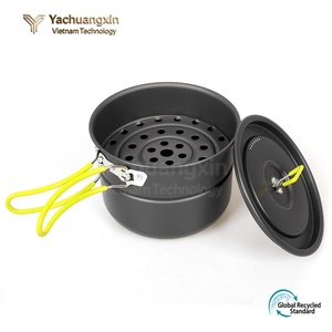 Juego de Utensilios de Cocina Portátiles de Aleación de Aluminio para Exteriores con Olla Vaporera, Tetera y Diseño Plegable para Camping - Product Image 2