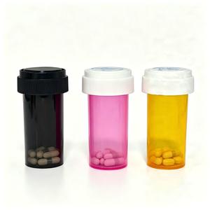 Frascos de Plástico para Pastillas de 6DR, 8DR y 13DR con Tapas a Prueba de Niños, Frascos de Medicamentos con Protección Infantil, Envases Transparentes de Color Ámbar - Product Image 4