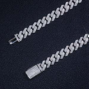Bracelet cubain en argent sterling S925 de 10 mm, haute qualité, serti de moissanite VVS, style hip-hop, bijou brillant, idéal pour un cadeau - Product Image 3