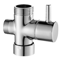 Robinet de douche à 3 voies en chrome électrolytique avec adaptateur en T et vanne de dérivation à ouverture rapide pour hôtels et toilettes – Garantie 3 ans