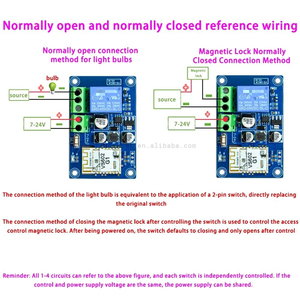 1/2/3/4 चैनल डीसी 7-24v स्मार्ट होम ऑटोमेशन वाईफाई रिमोट कंट्रोल स्विच ब्लू डुअल मोड वायरलेस रिले मॉड्यूल - Product Image 5