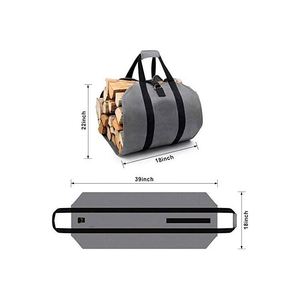 Échantillon Gratuit : Sac de Transport pour Bois de Chauffage en Nylon Ciré, 39 po x 18 po, Sac Robuste de 16 oz avec Poignées et Sangles de Fixation - Product Image 2